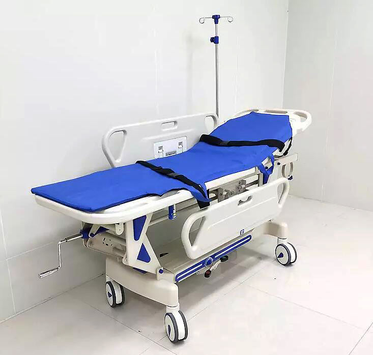 Hướng dẫn sử dụng thủy lực Bệnh viện ABS ABS Nhựa y tế khẩn cấp cáng xe đẩy bệnh nhân vận chuyển xe đẩy