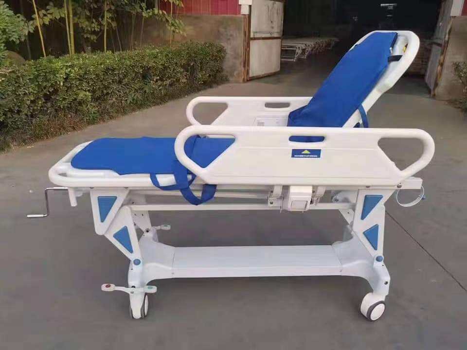Bệnh viện khẩn cấp sơ cứu ICU xe sang trọng bằng phẳng cho bệnh nhân chuyển thiết bị xe cứu thương cáng cho phòng bệnh nhân
