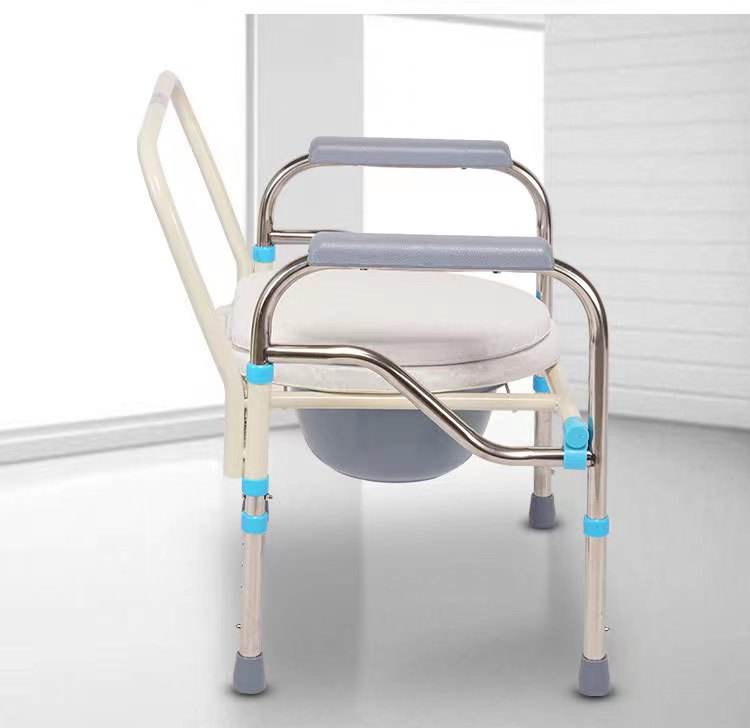 Bán buôn y tế di động xe lăn ghế nhà vệ sinh với xô bệnh nhân cao tuổi Chiều cao điều chỉnh Ghế Ghế gấp