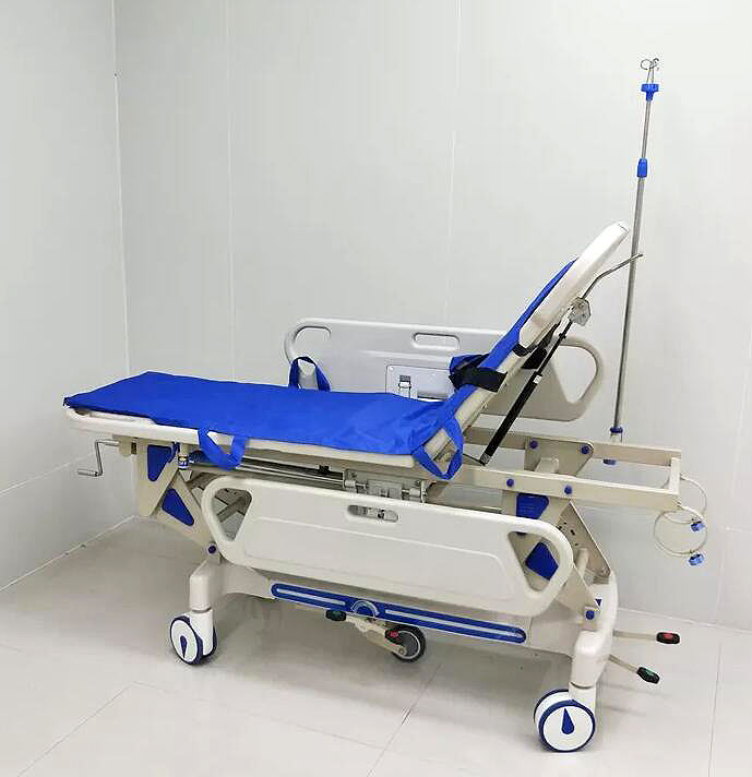 Hướng dẫn sử dụng thủy lực Bệnh viện ABS ABS Nhựa y tế khẩn cấp cáng xe đẩy bệnh nhân vận chuyển xe đẩy