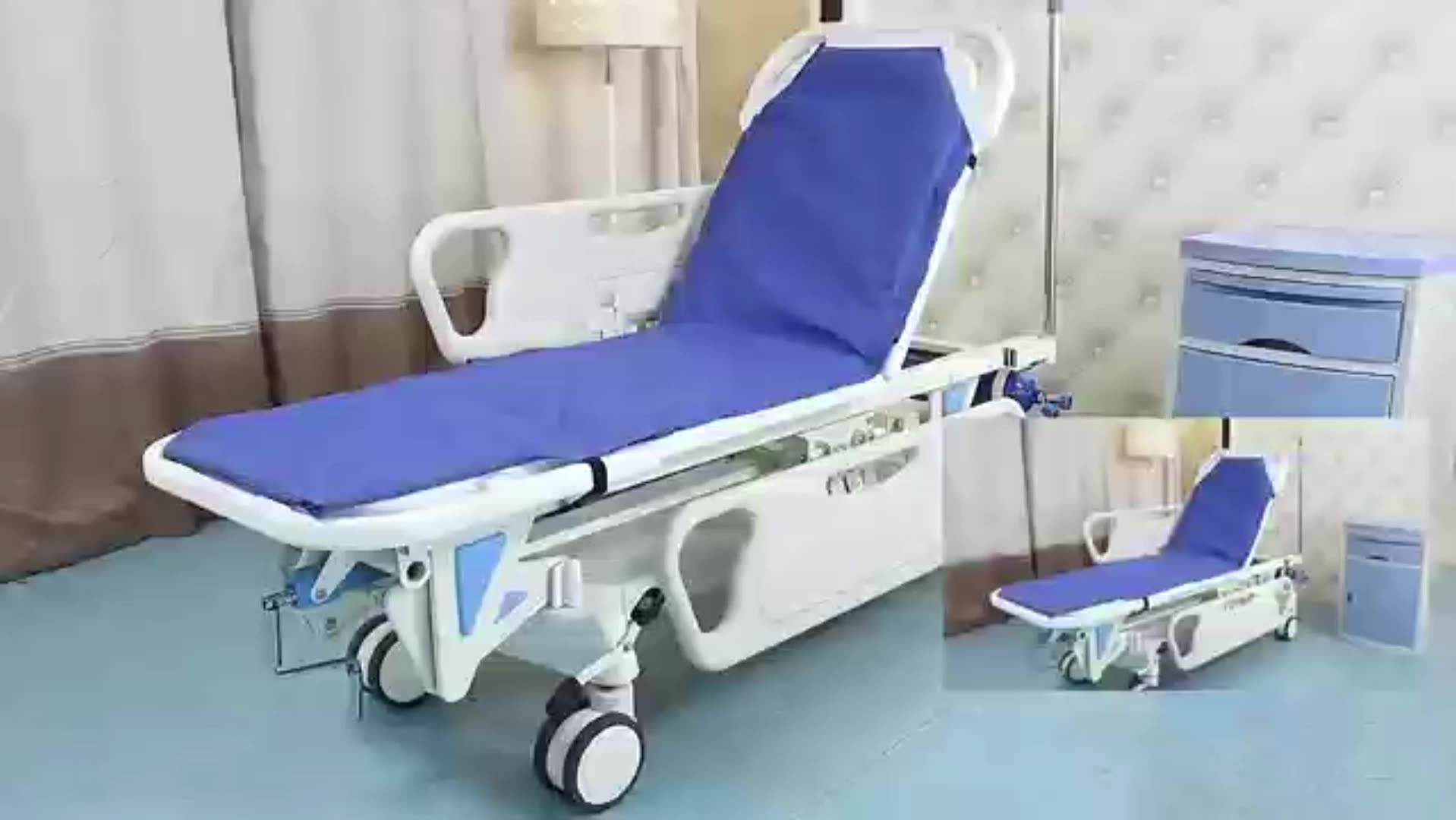 Bệnh viện khẩn cấp sơ cứu ICU xe sang trọng bằng phẳng cho bệnh nhân chuyển thiết bị xe cứu thương cáng cho phòng bệnh nhân