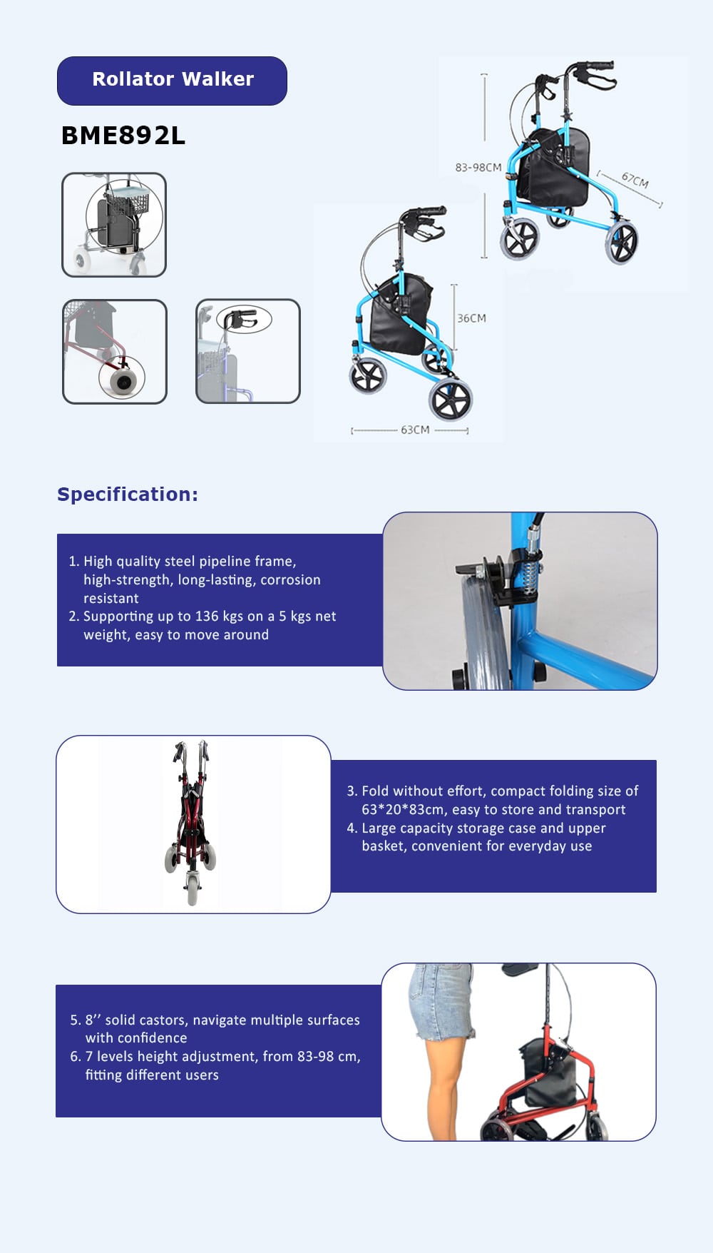 Xe tập đi 3 b&aacute;nh BME892L