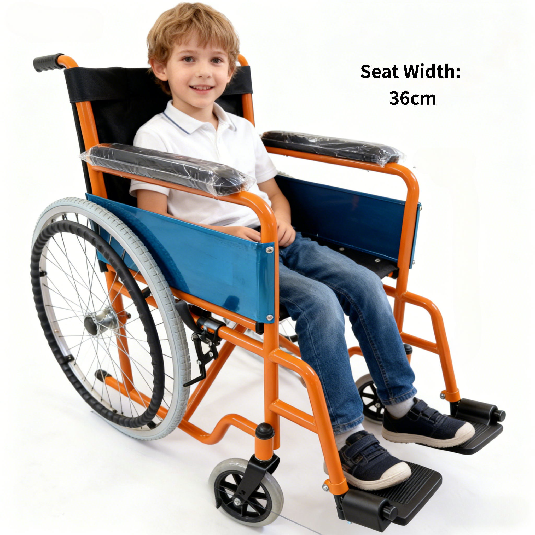 trẻ em ngồi tr&ecirc;n xe lăn nhi khoa 14 inch