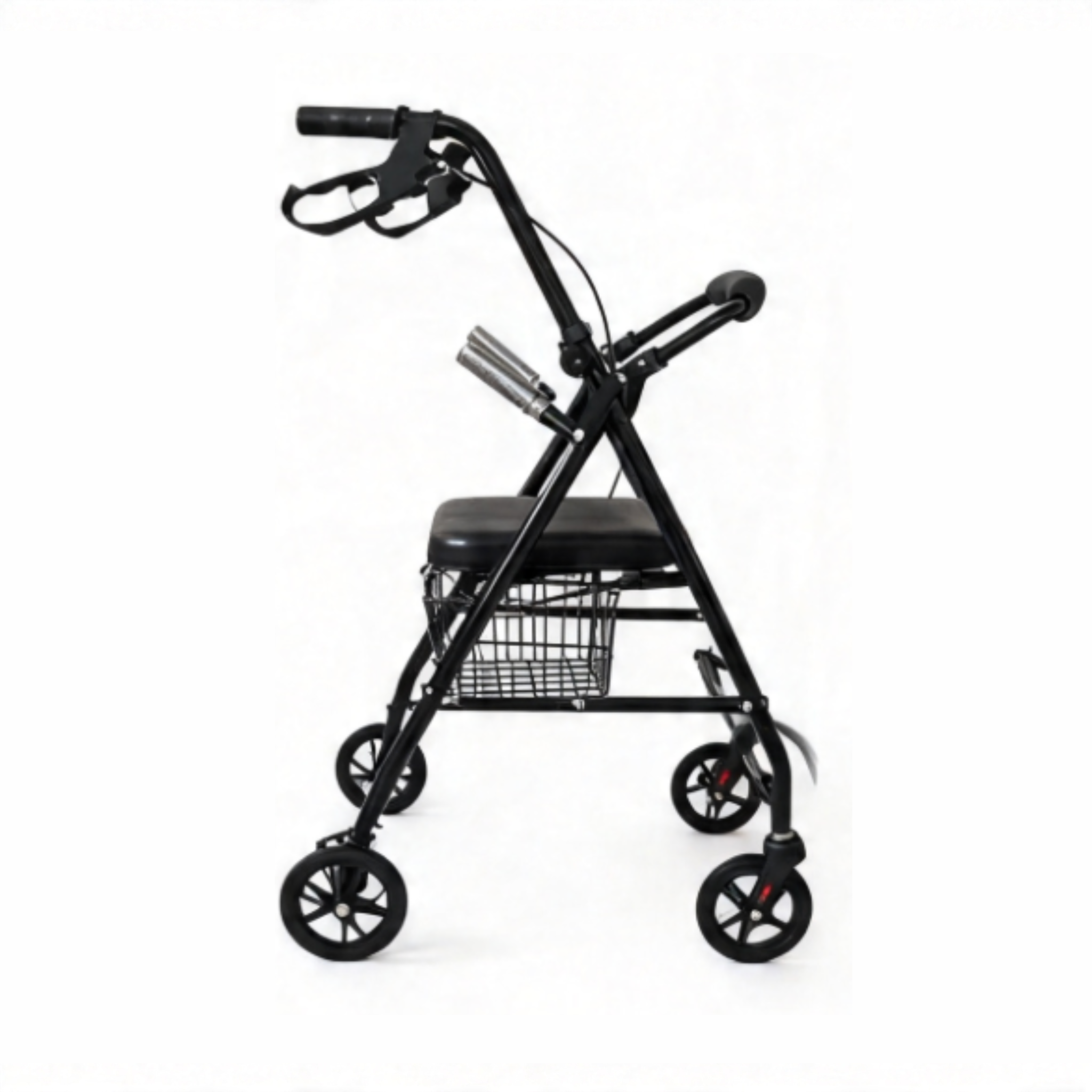 Ghế vận chuyển và xe lăn có thể gập lại 2 trong 1 BME885 có đệm ngồi và chỗ để chân có thể gập lại