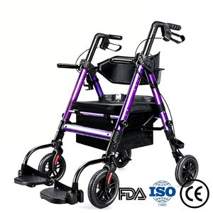 BME888 Ghế vận chuyển xe lăn 2 trong 1 có công suất nặng 450lbs với ghế có đệm rộng và chỗ để chân có thể gập lại