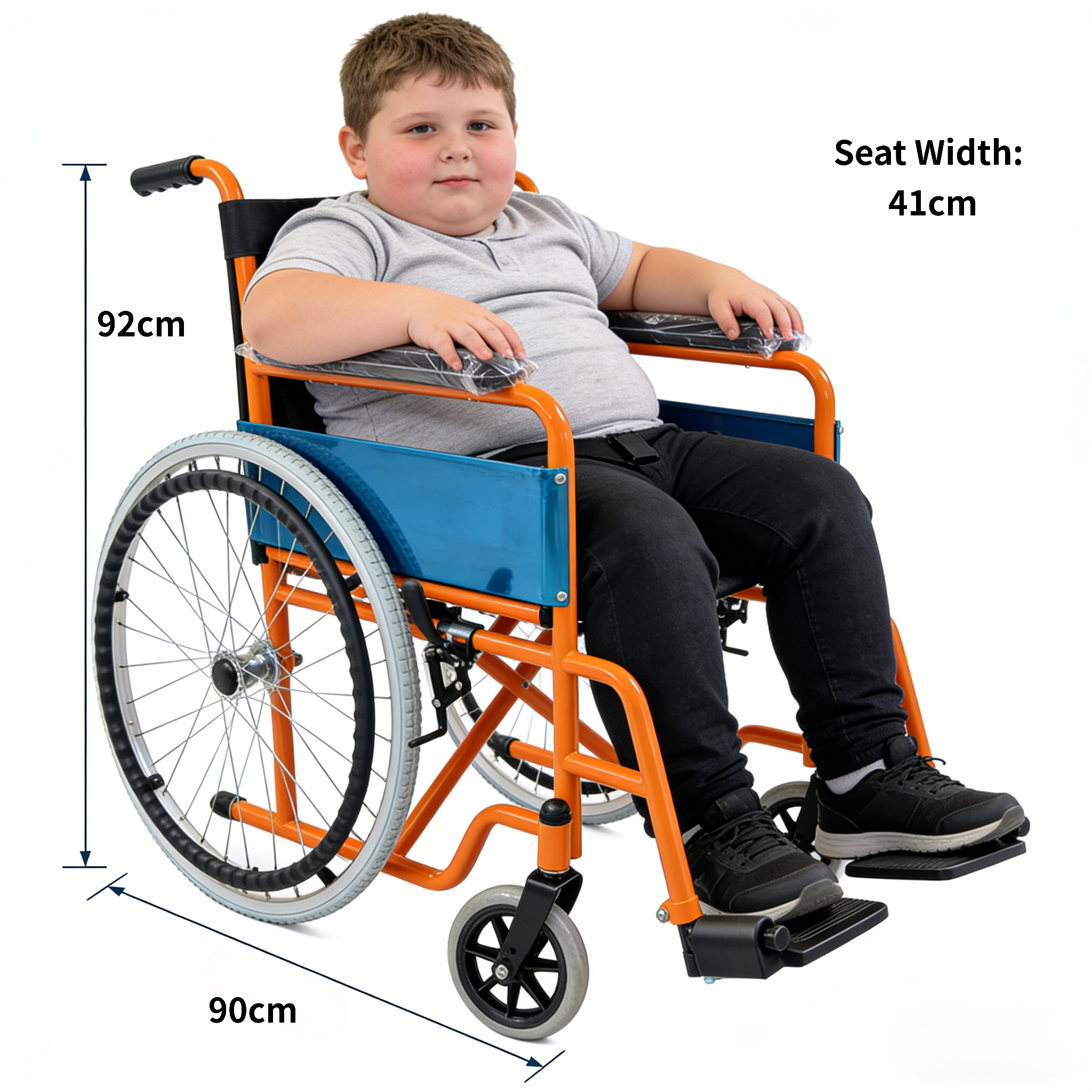 trẻ em ngồi tr&ecirc;n xe lăn nhi khoa 16 inch