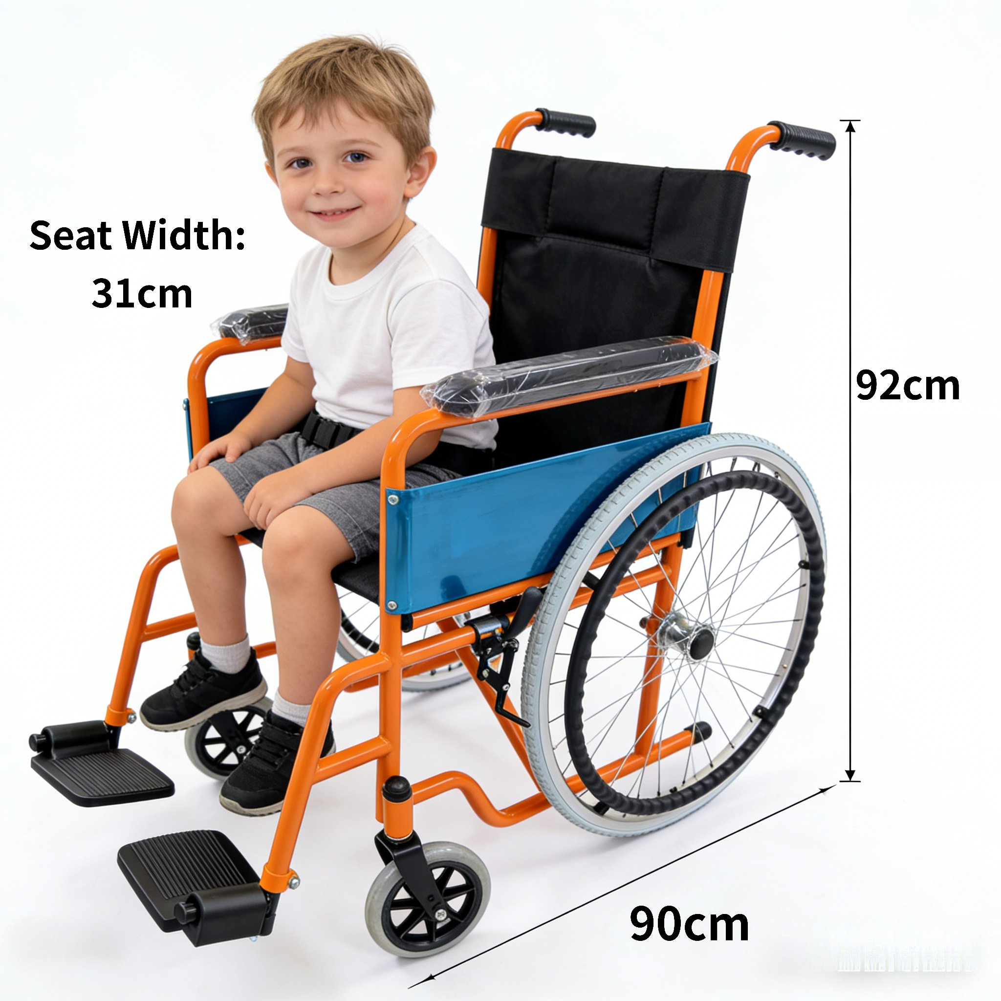 trẻ em ngồi tr&ecirc;n xe lăn nhi khoa 12 inch